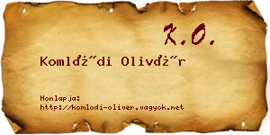 Komlódi Olivér névjegykártya