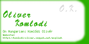 oliver komlodi business card